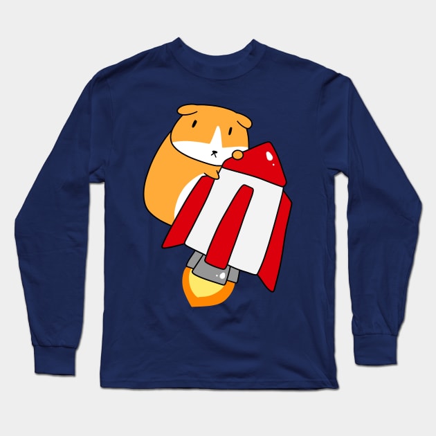 Rocket Guinea Pig Long Sleeve T-Shirt by saradaboru